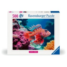 Puzzle animale colorate pestele leu rosu 500 piese